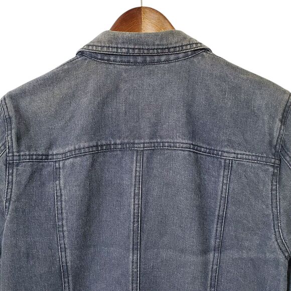 MaxMara Denim One Button Blazer Jacket Size 12 Y2K Jean Jacket Womens - Picture 5 of 10